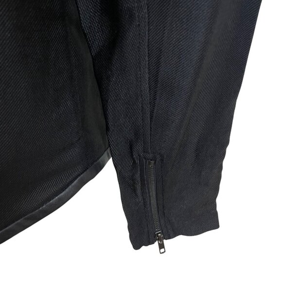 Generation Love Black Draped Open Front Jacket W/ Leather Quilted Sleeves - New - Picture 5 of 8